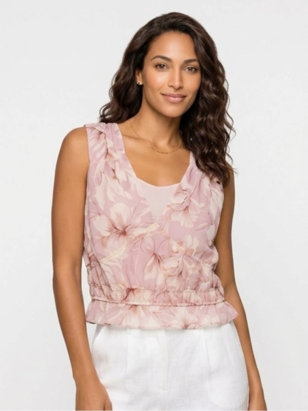 Steve Madden Pink Floral Blouse